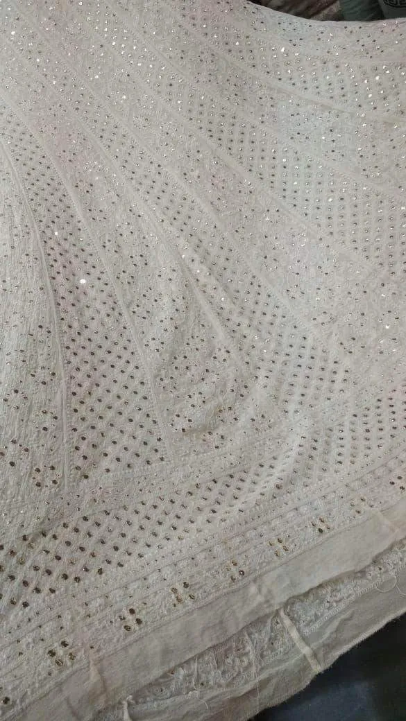 Custom Designer Georgette Chikankari Lehenga