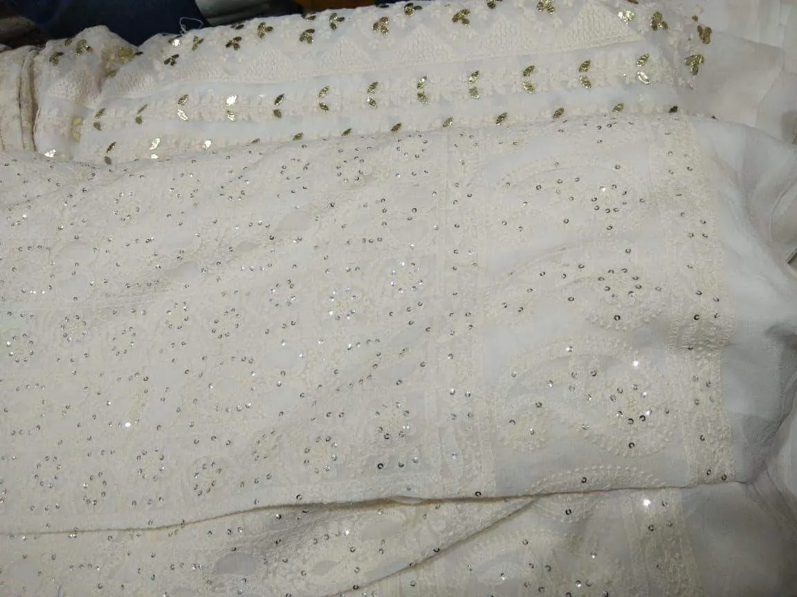 Custom Designer Georgette Chikankari Lehenga