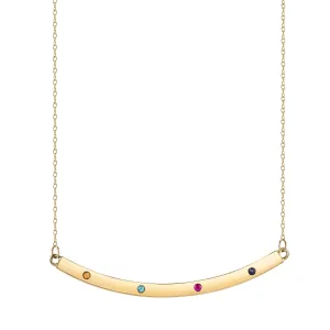 Custom Gemstone Arc Bar Necklace