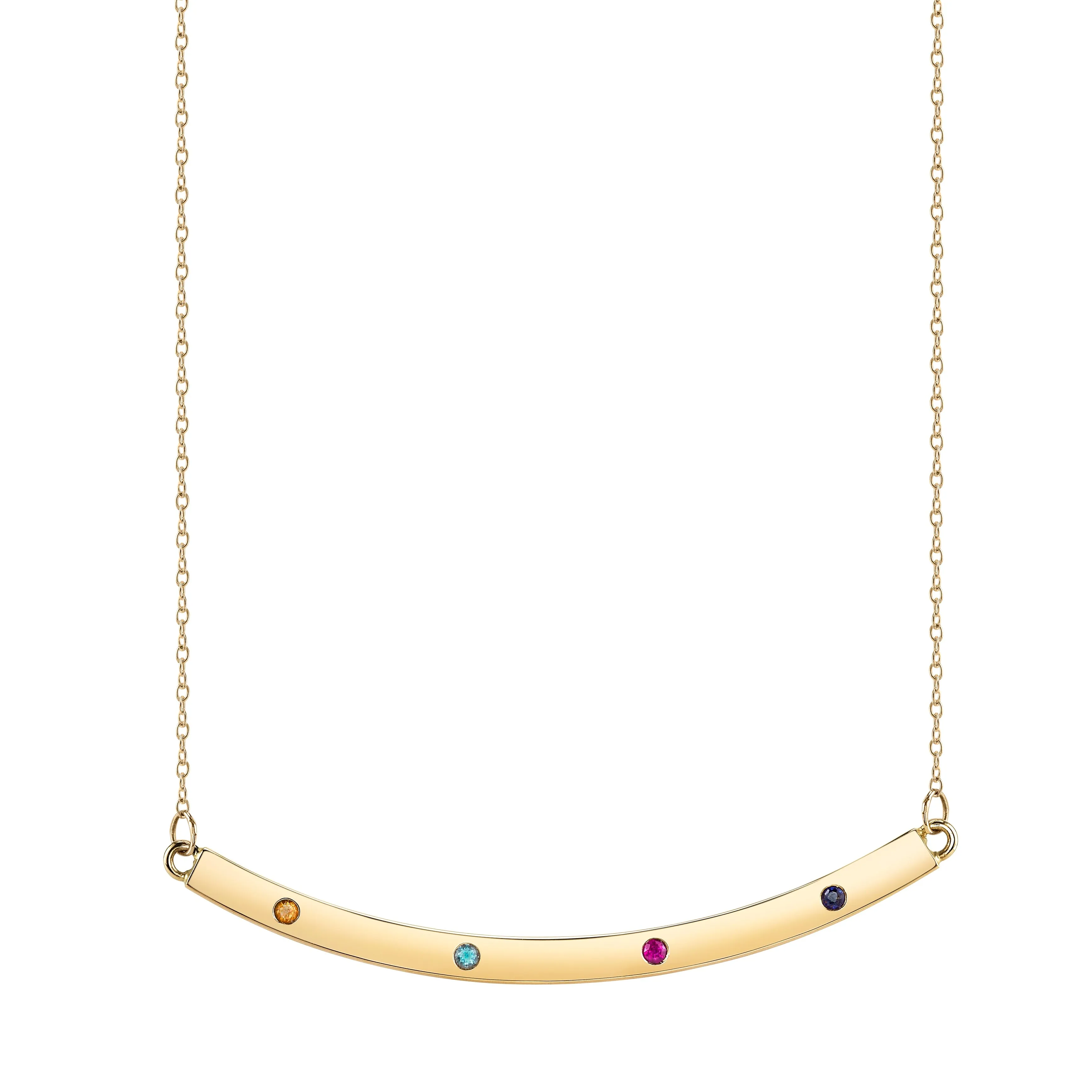Custom Gemstone Arc Bar Necklace