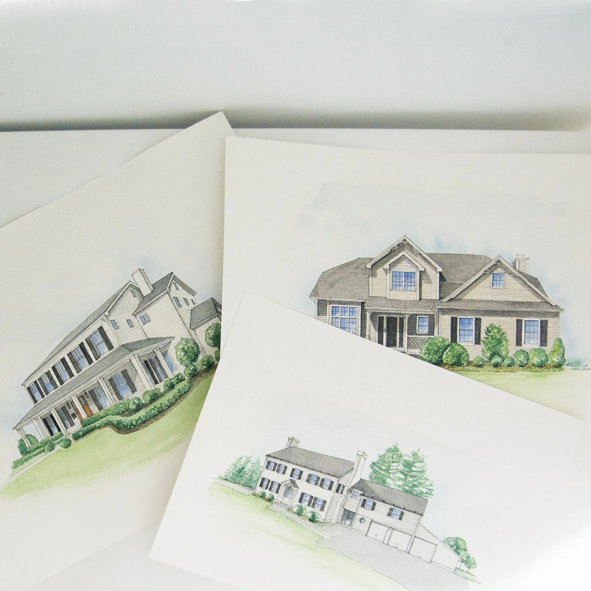 Custom House Illustration - Watercolor