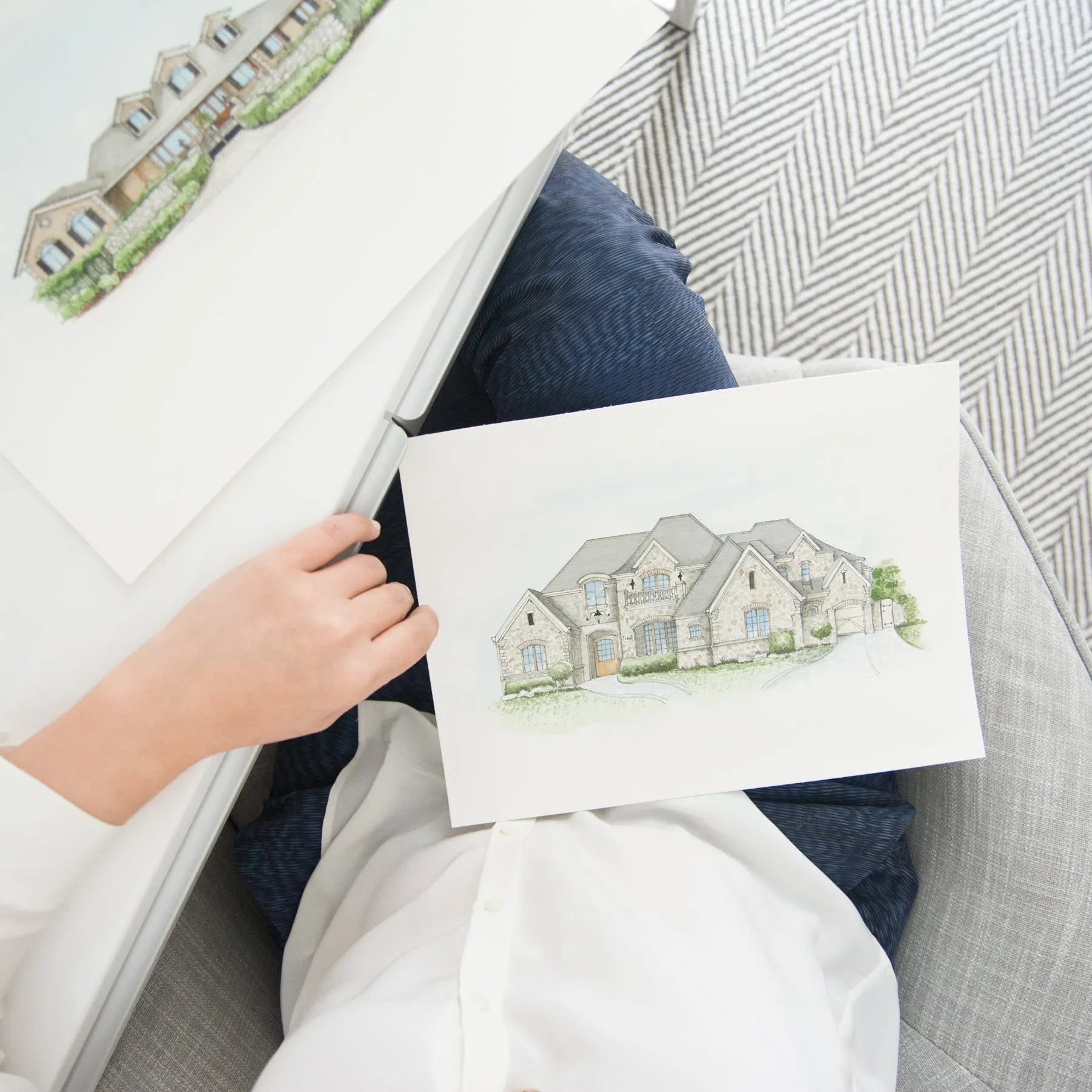 Custom House Illustration - Watercolor