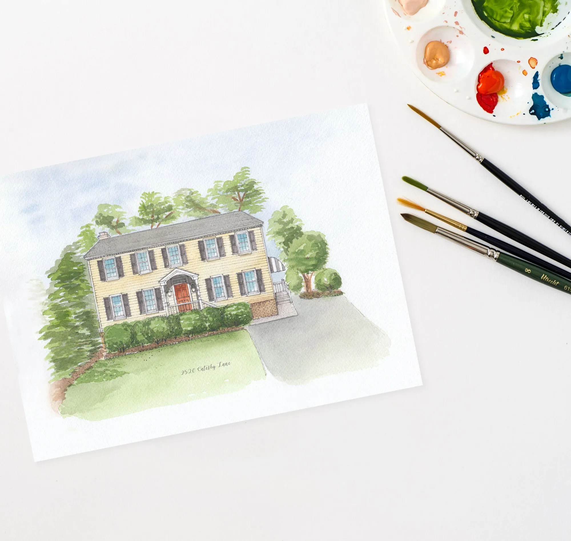 Custom House Illustration - Watercolor