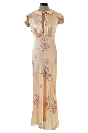 Cutest 1940s Fruit of the Loom Silky Rayon Floral Print Lingerie Dress