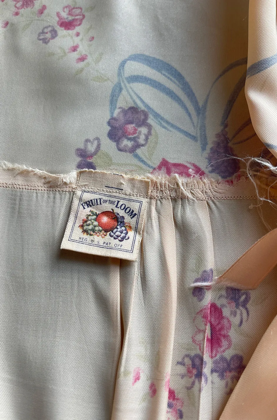 Cutest 1940s Fruit of the Loom Silky Rayon Floral Print Lingerie Dress