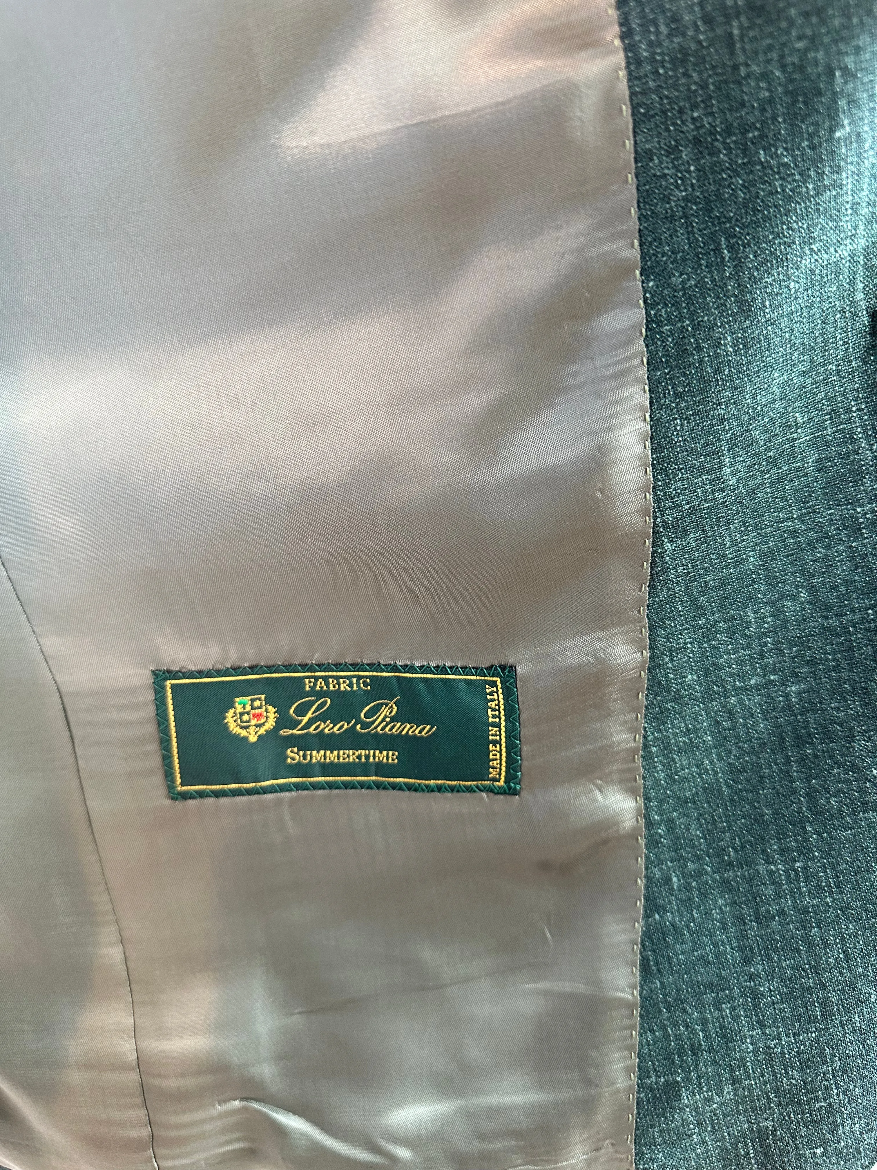 Dark Green Linen Blend Luxury Suit Coat