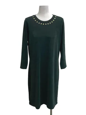 Dark Green Round Neck Long Sleeve Dress