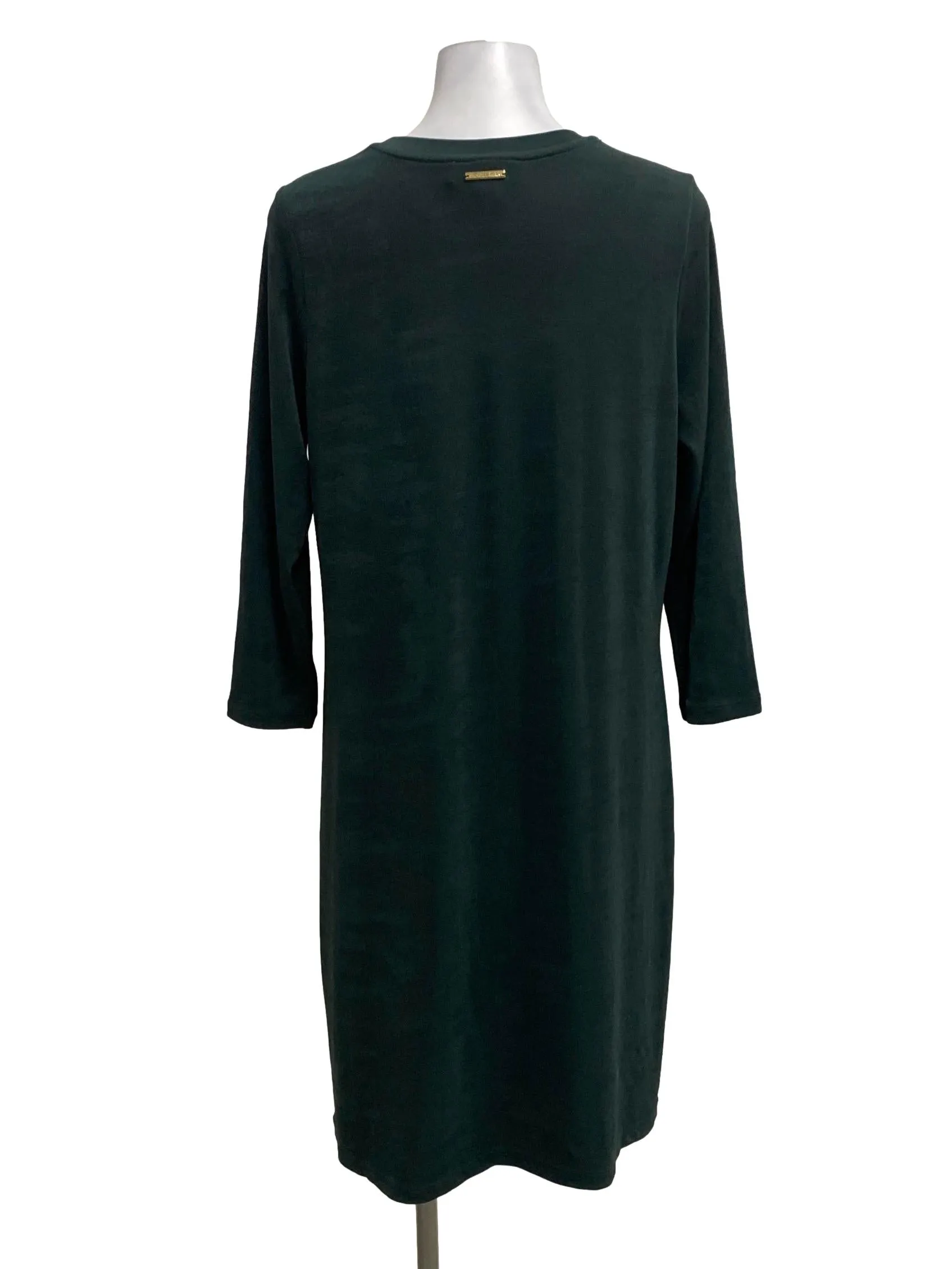 Dark Green Round Neck Long Sleeve Dress