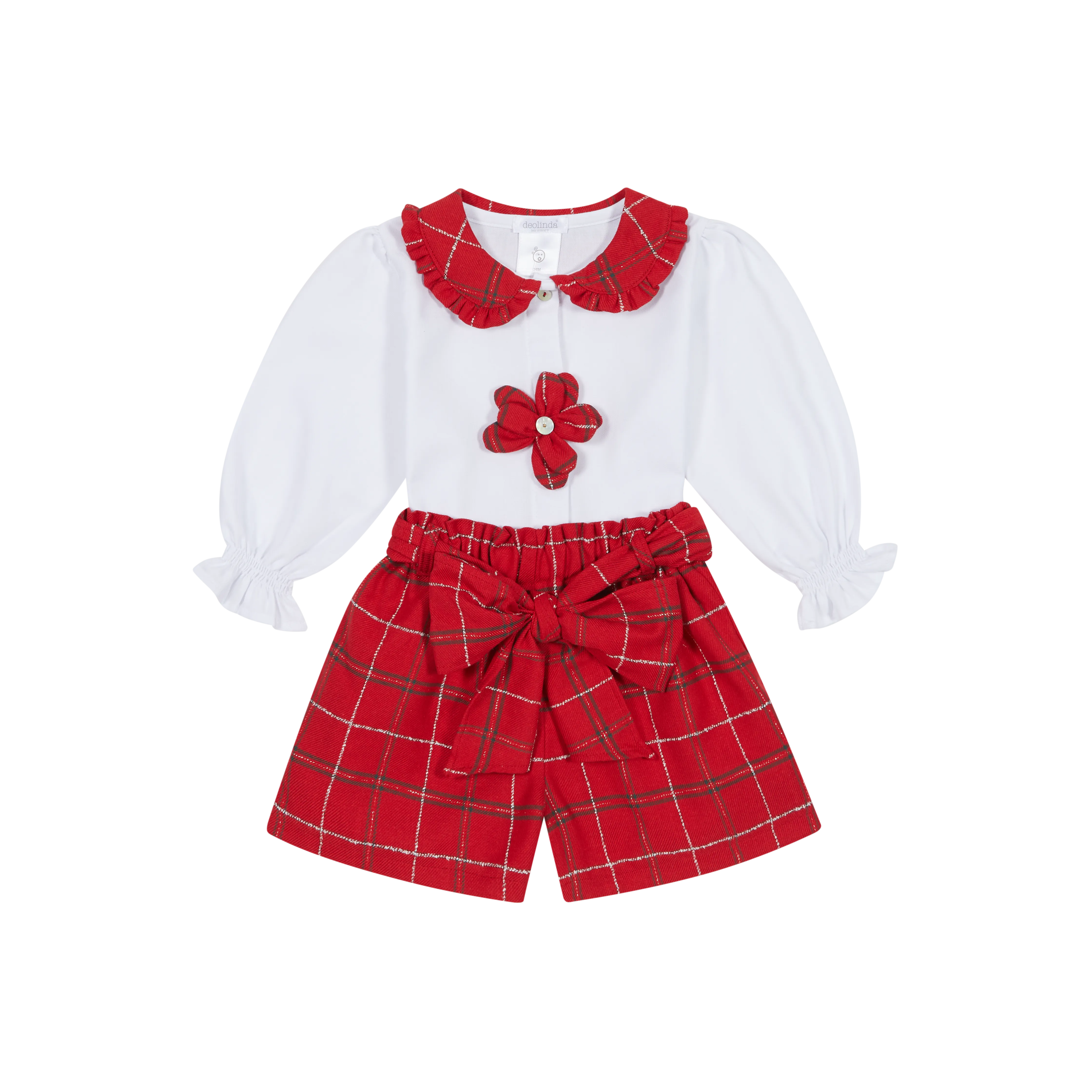 DB24802 Deolinda Red Checked Short Set