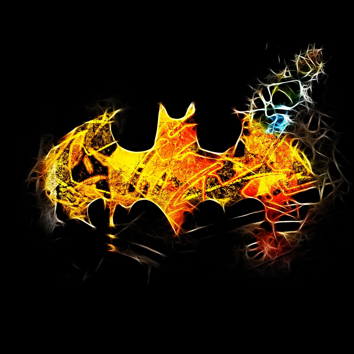 DC Comics Batman Logo Saturated Official Men's T-shirt (Black)