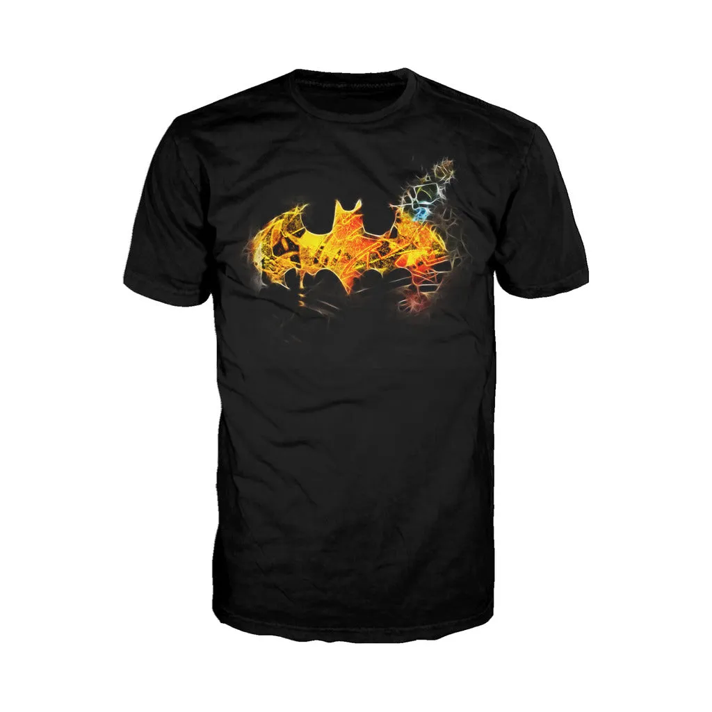 DC Comics Batman Logo Saturated Official Men's T-shirt (Black)