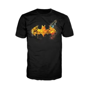 DC Comics Batman Logo Saturated Official Men's T-shirt (Black)