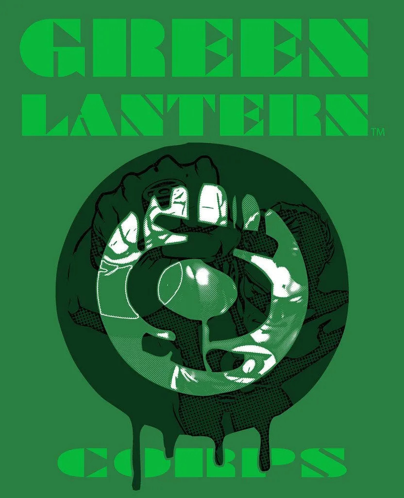 DC Comics Green Lantern Corps Graff Official Men's T-shirt (Green)