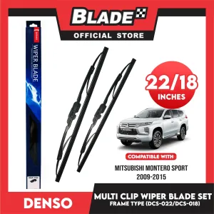 Denso Multi Clip Wiper Blade Set, Frame Type DCS-022/DRS022 22' ' And DCS-018/DT018N 18' ' Set of 2pcs Car Wiper For Mitsubishi Montero Sport