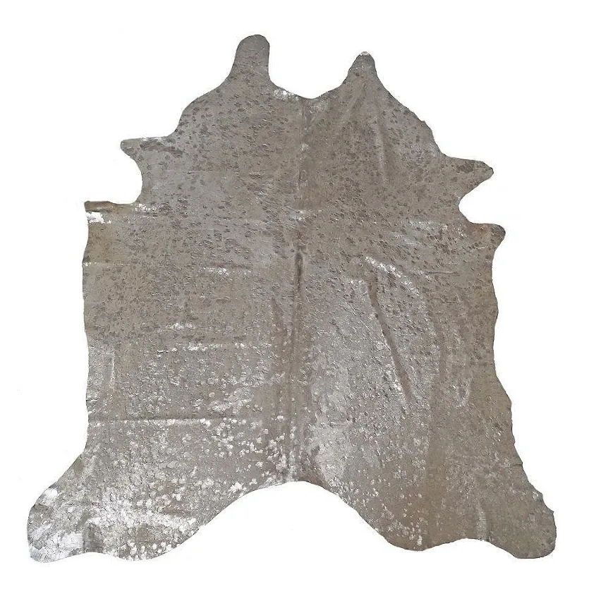 Designer Acid Washed Hide Rug - Silver