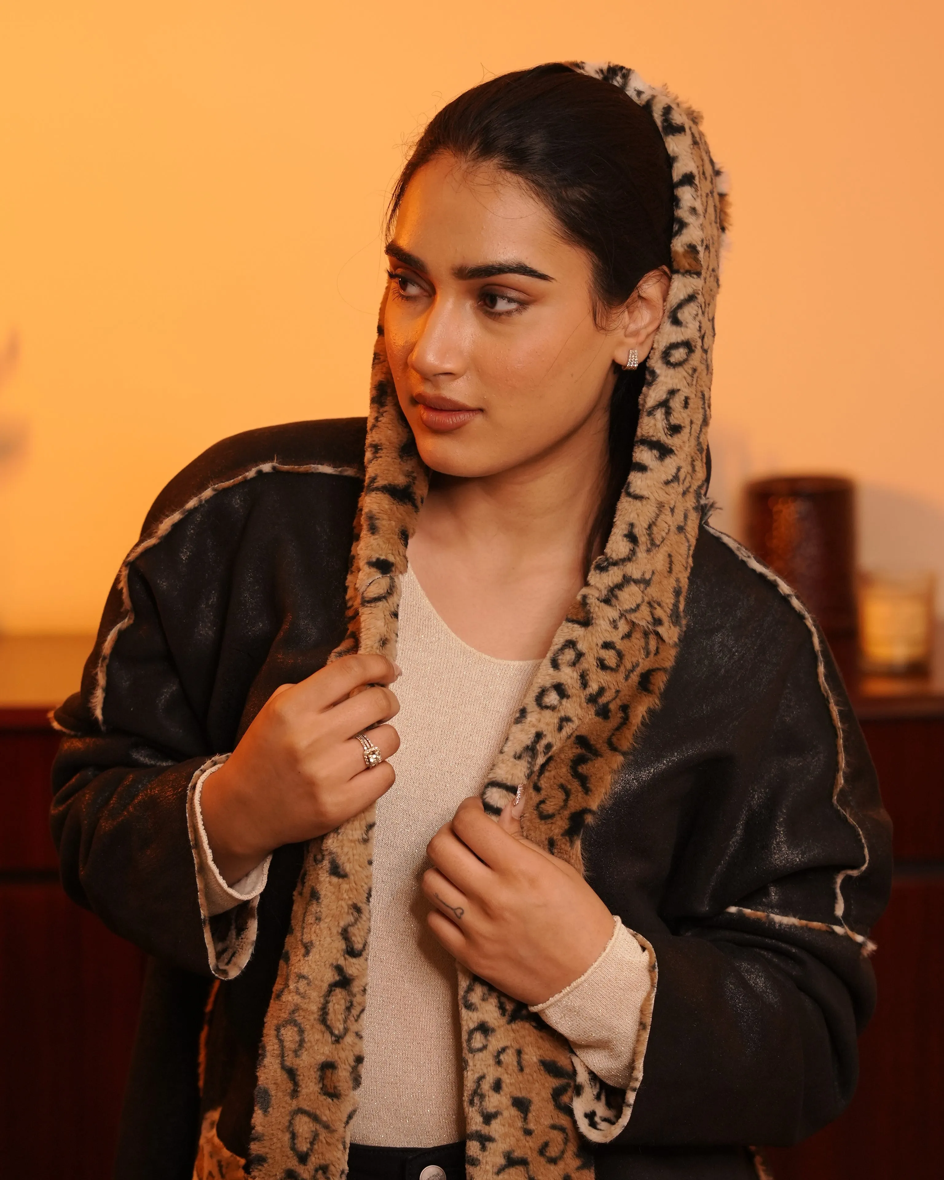 Designer Faux Fur Hooded Jacket