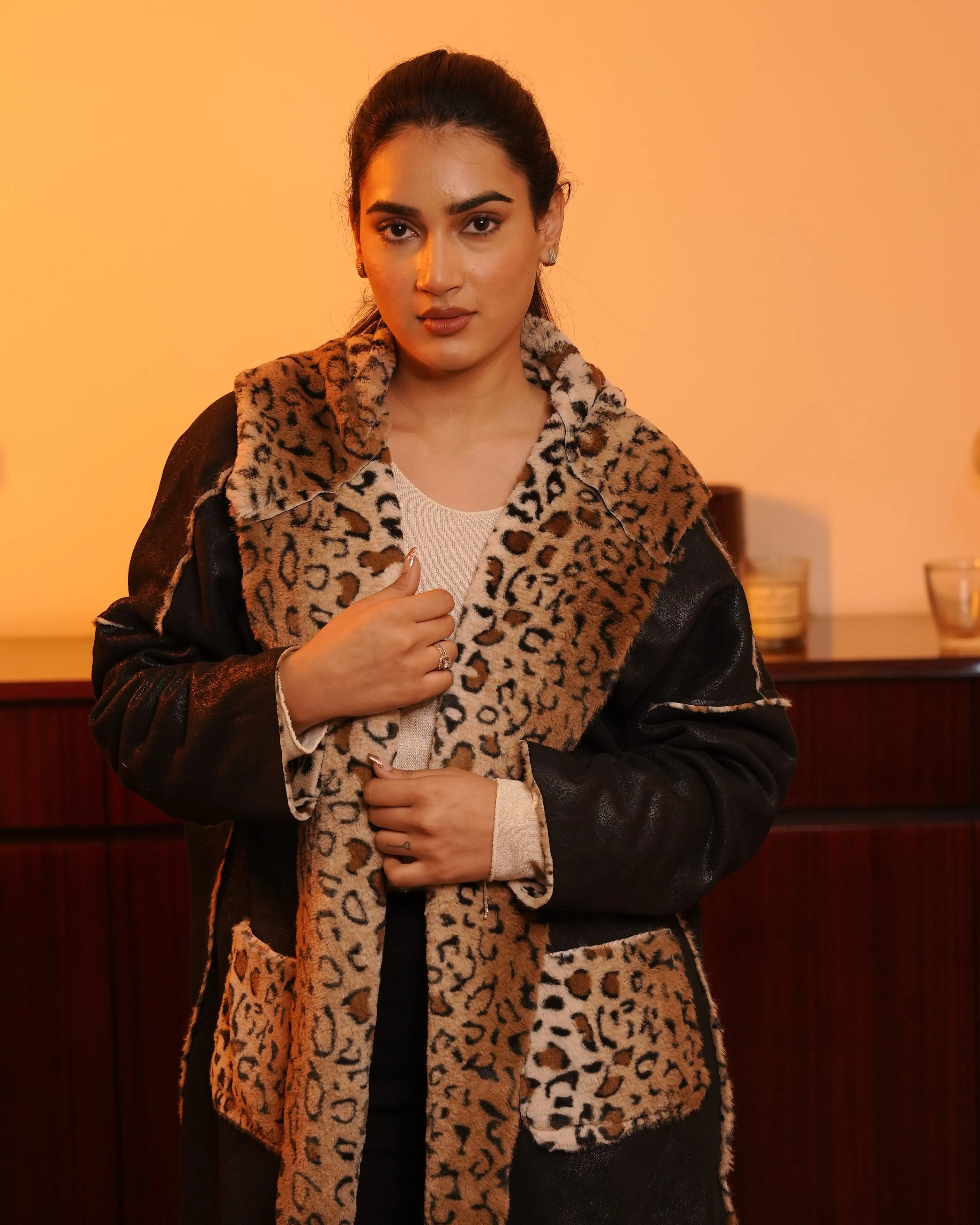 Designer Faux Fur Hooded Jacket