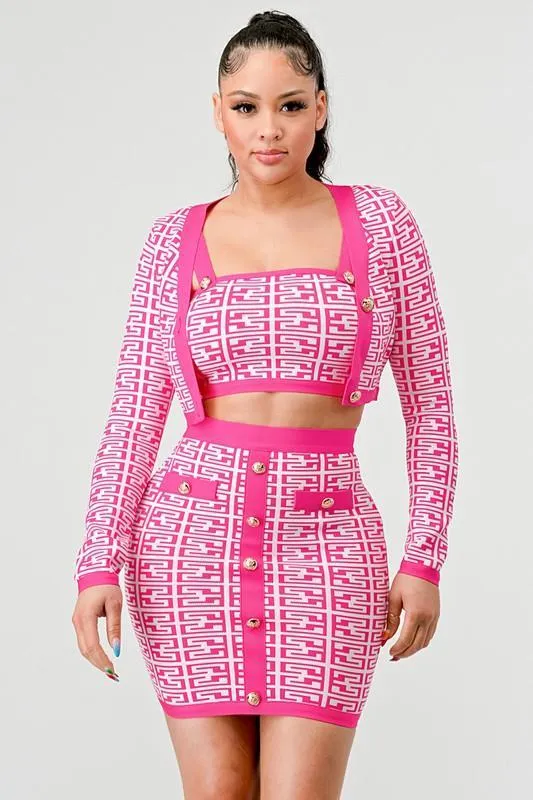 DESIGNER INSPIRED 3PC MINI SKIRT SET