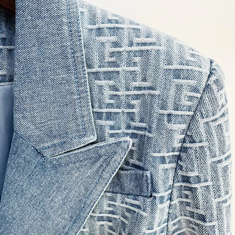 Designer Jacket Double Breasted Lion Buttons