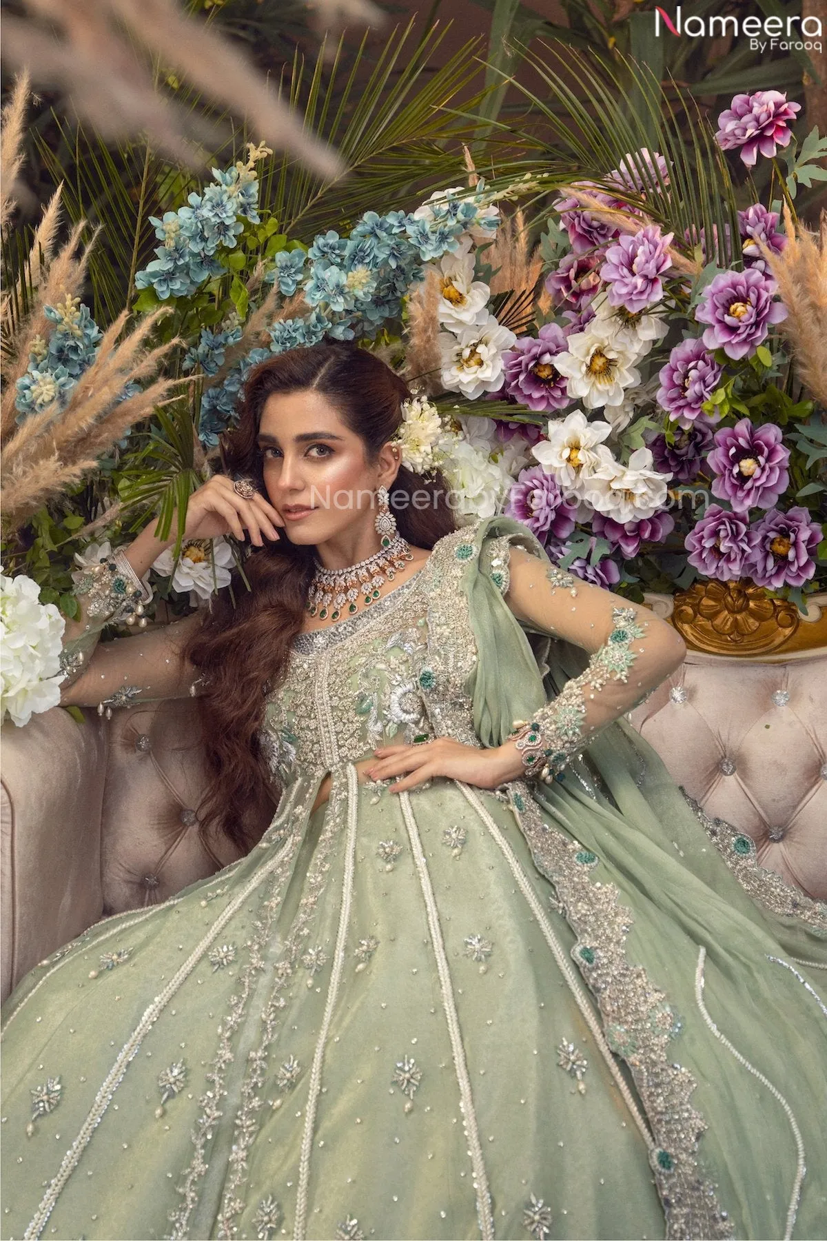Designer Lehenga Choli in Front Open Gown Style #BN1030