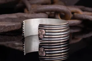 Diamonds and Gold Skull Cuff