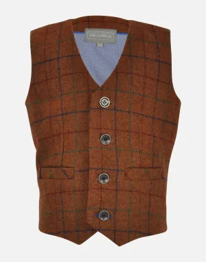 Dicken : Brown checked waistcoat