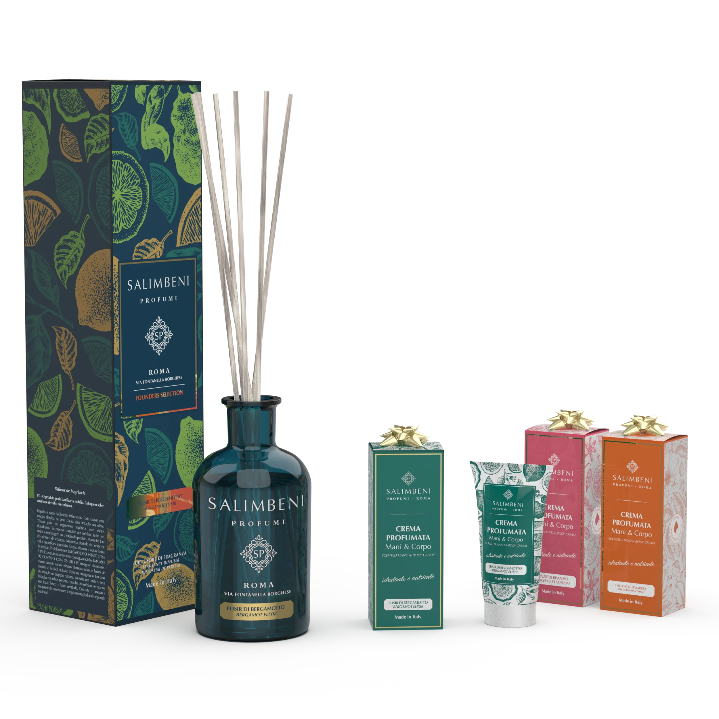 Diffusore a Bastoncini 250 ml Elisir di Bergamotto   3 Creme Profumate 50ml in PROVA OMAGGIO (Elisir di Bergamotto 50ml   Incanto d'Ambra 50ml   Spezie di Bisanzio 50ml)