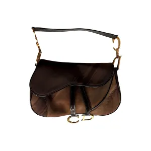Dior Brown Two-Tone Saddle Bag