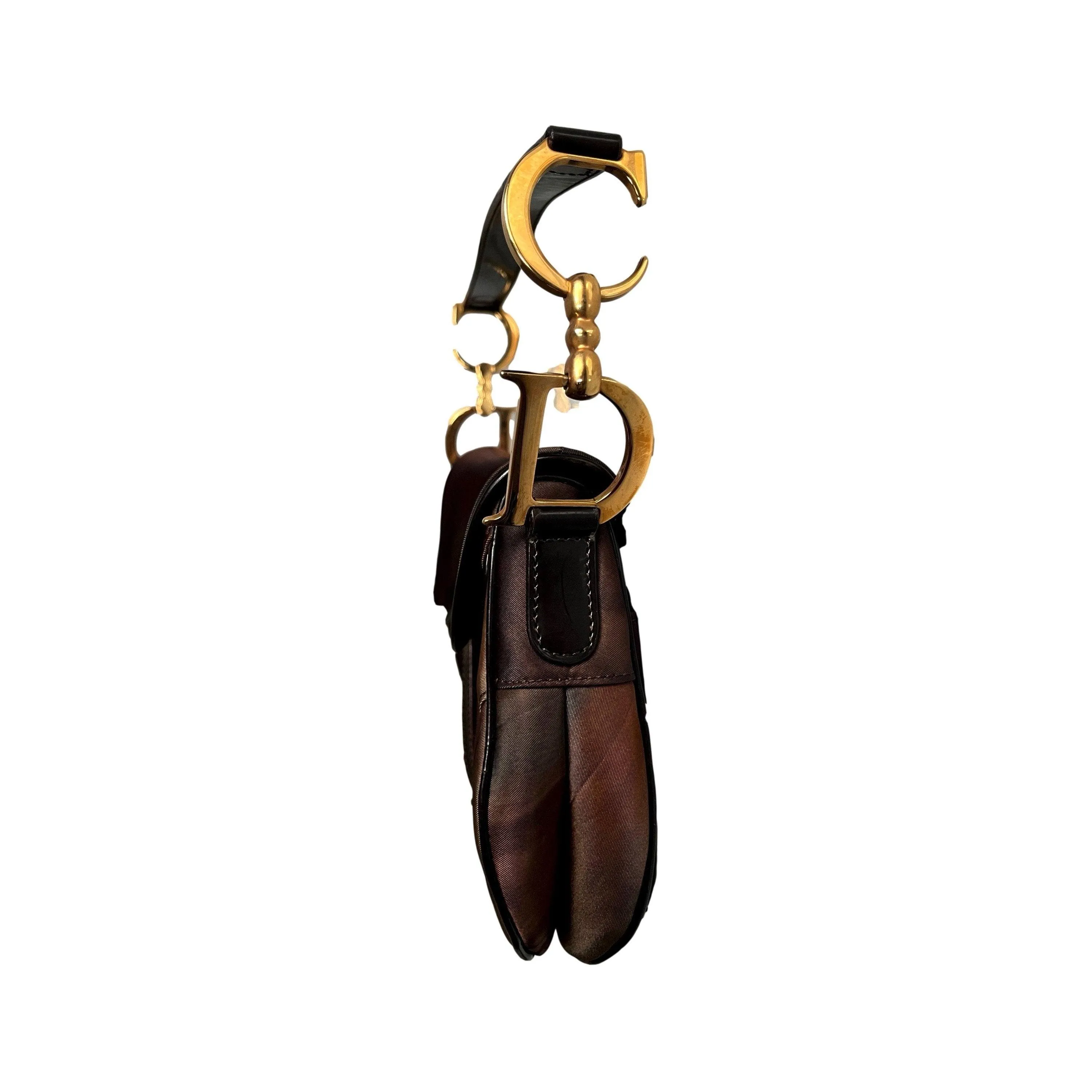 Dior Brown Two-Tone Saddle Bag
