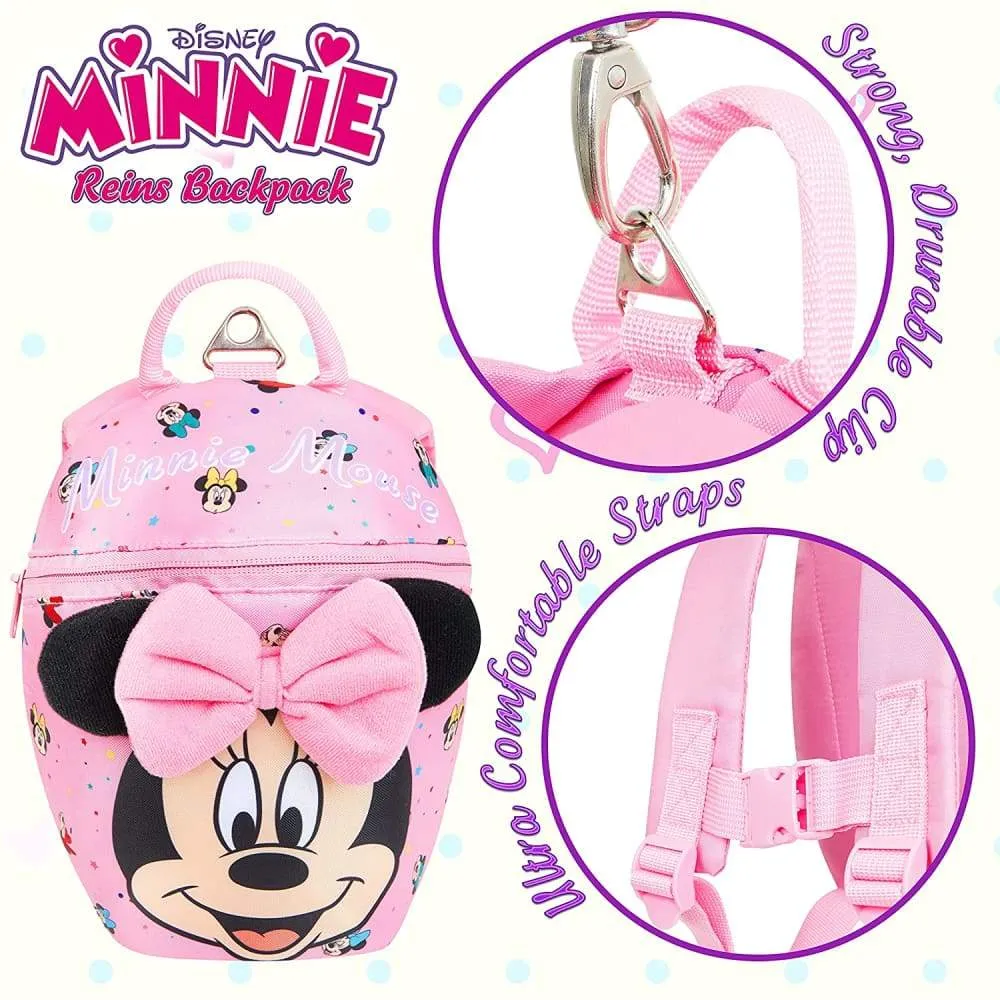 Disney Toddler Backpack with Reins, Minnie Mouse Backpack Reins for Kids, Child Harness Toddler Reins 1-4 Years