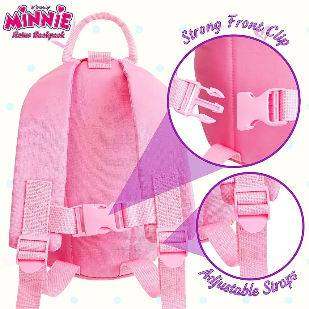 Disney Toddler Backpack with Reins, Minnie Mouse Backpack Reins for Kids, Child Harness Toddler Reins 1-4 Years