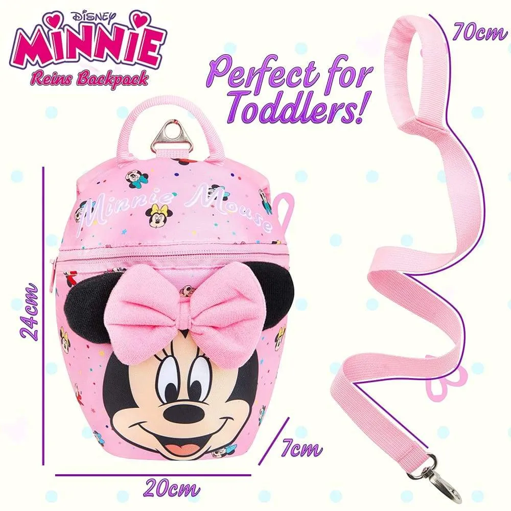 Disney Toddler Backpack with Reins, Minnie Mouse Backpack Reins for Kids, Child Harness Toddler Reins 1-4 Years