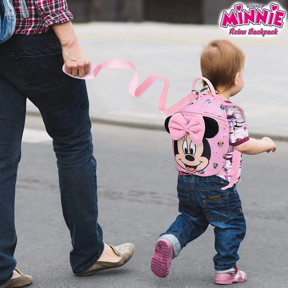 Disney Toddler Backpack with Reins, Minnie Mouse Backpack Reins for Kids, Child Harness Toddler Reins 1-4 Years