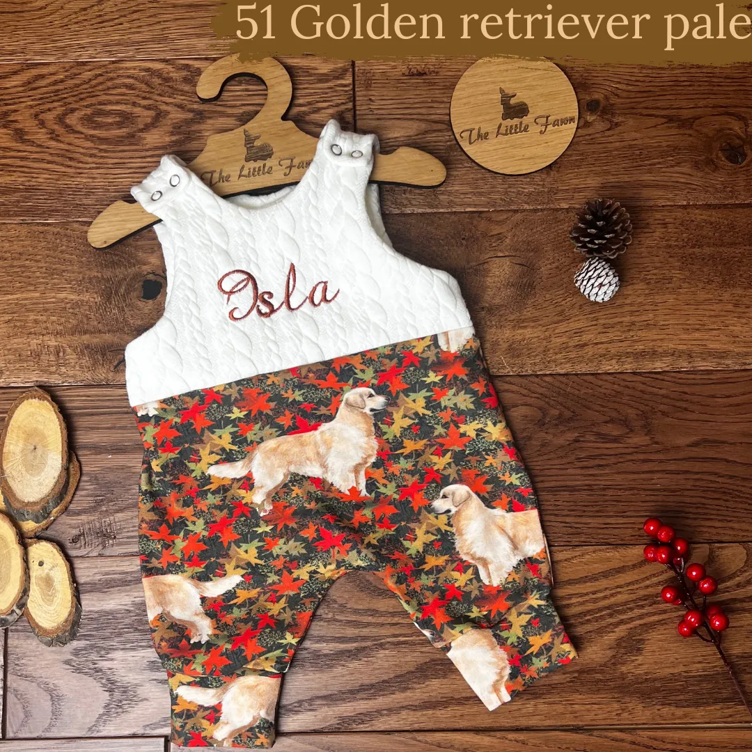 Dog breeds cable knit topped romper