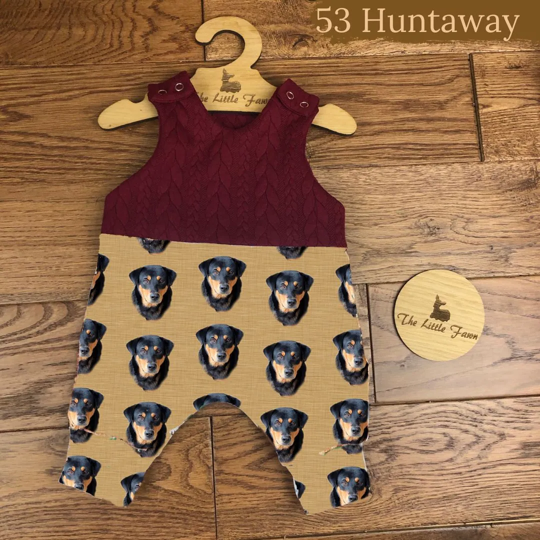 Dog breeds cable knit topped romper