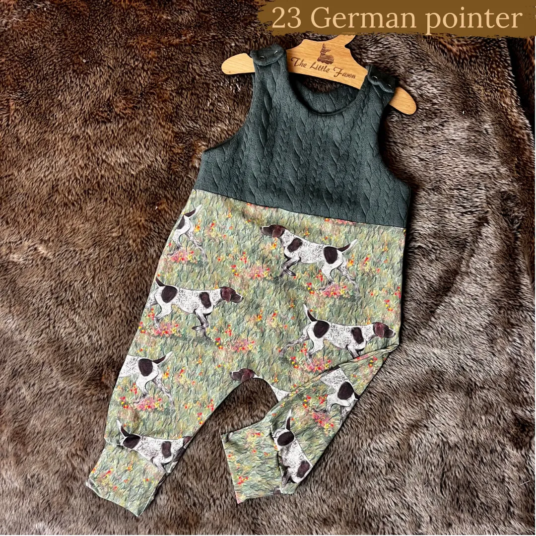 Dog breeds cable knit topped romper