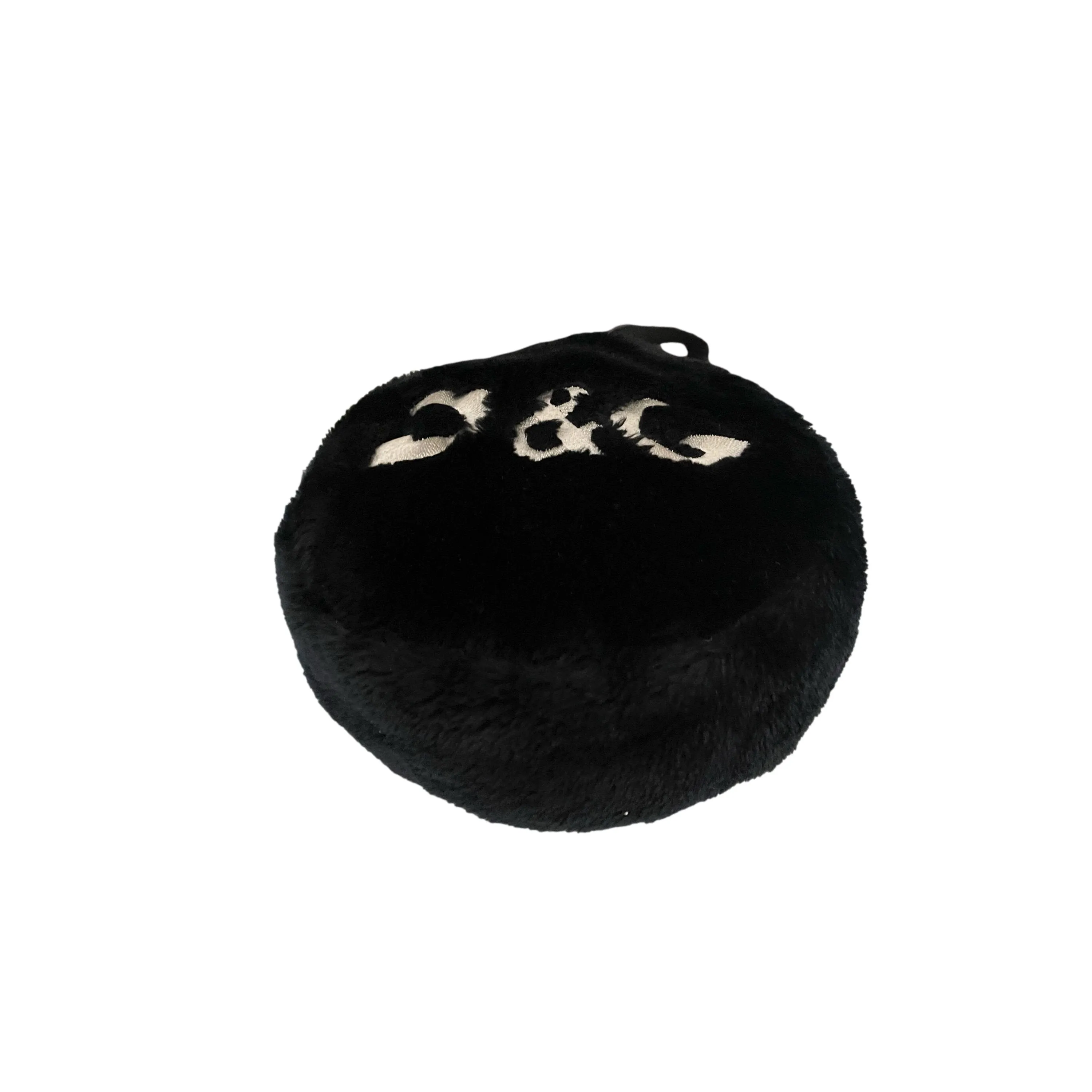 Dolce & Gabbana Black Faux Fur Round Bag