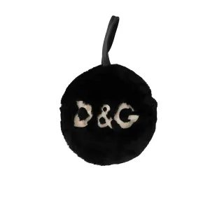Dolce & Gabbana Black Faux Fur Round Bag