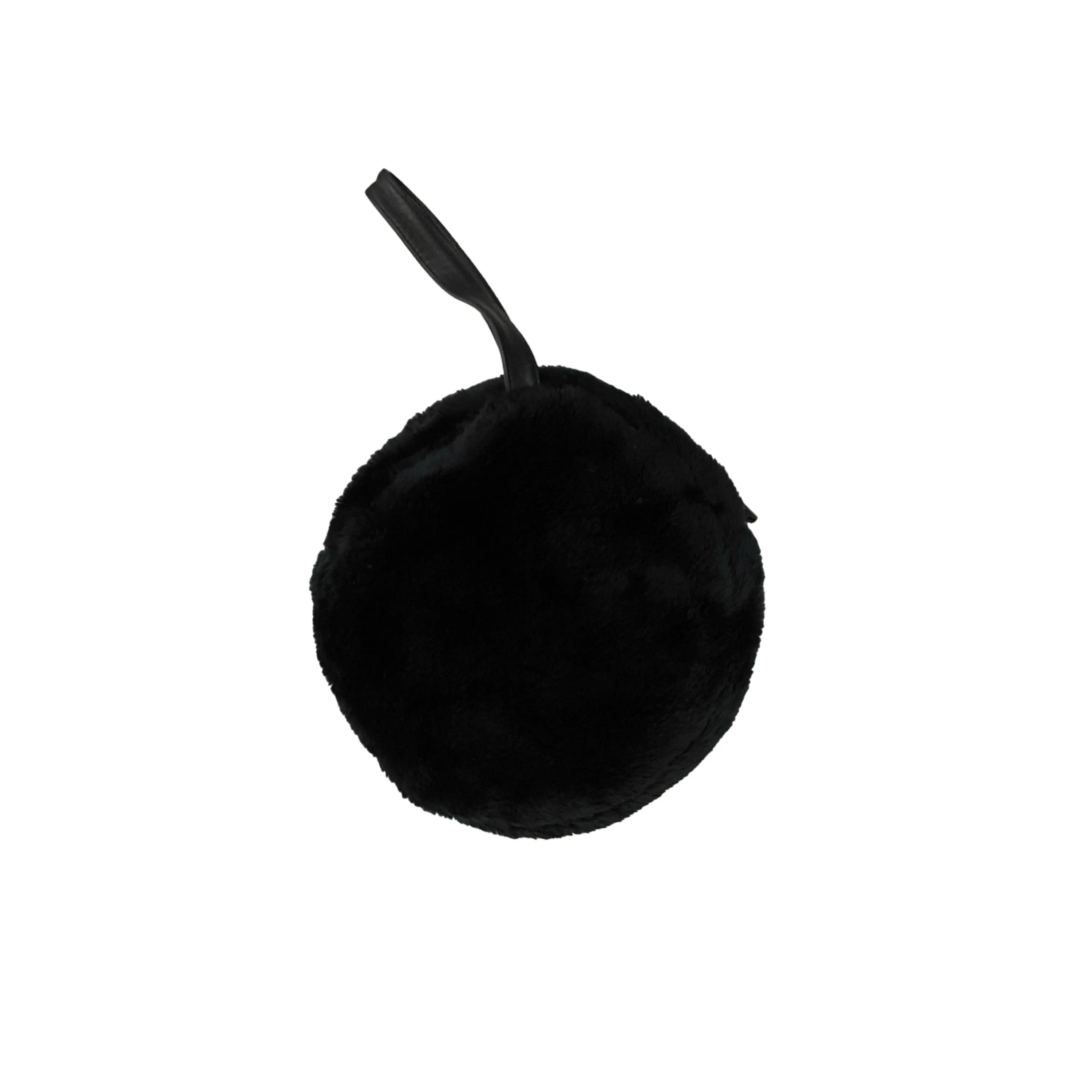 Dolce & Gabbana Black Faux Fur Round Bag