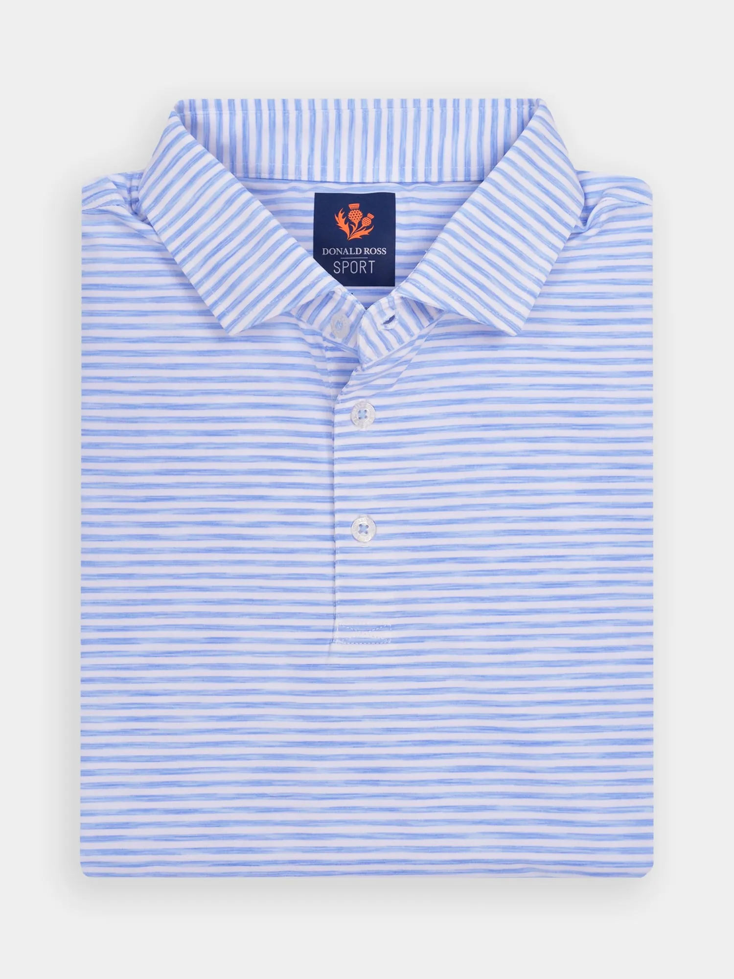 Donald Ross Mens Sport Fit OWEN Polo - COASTAL / WHITE