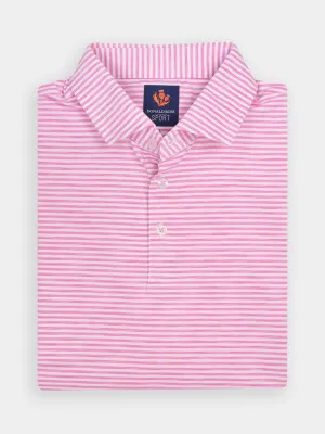 Donald Ross Mens Sport Fit OWEN Polo - PINK / WHITE
