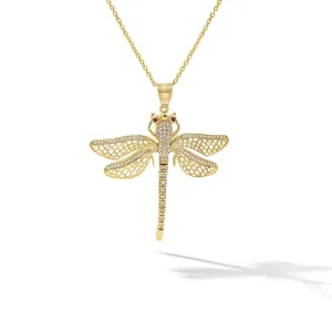 Dragonfly Pendant 14K Gold