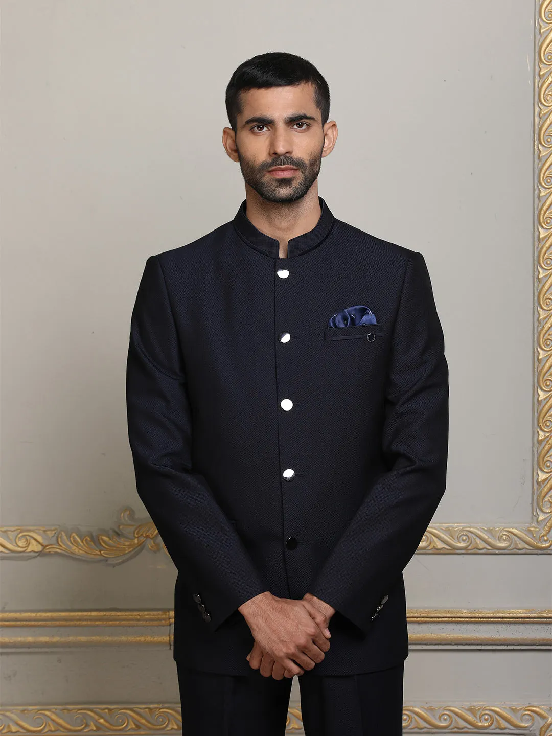 Dynamic Black Imported Designer Jodhpuri Suit For Men