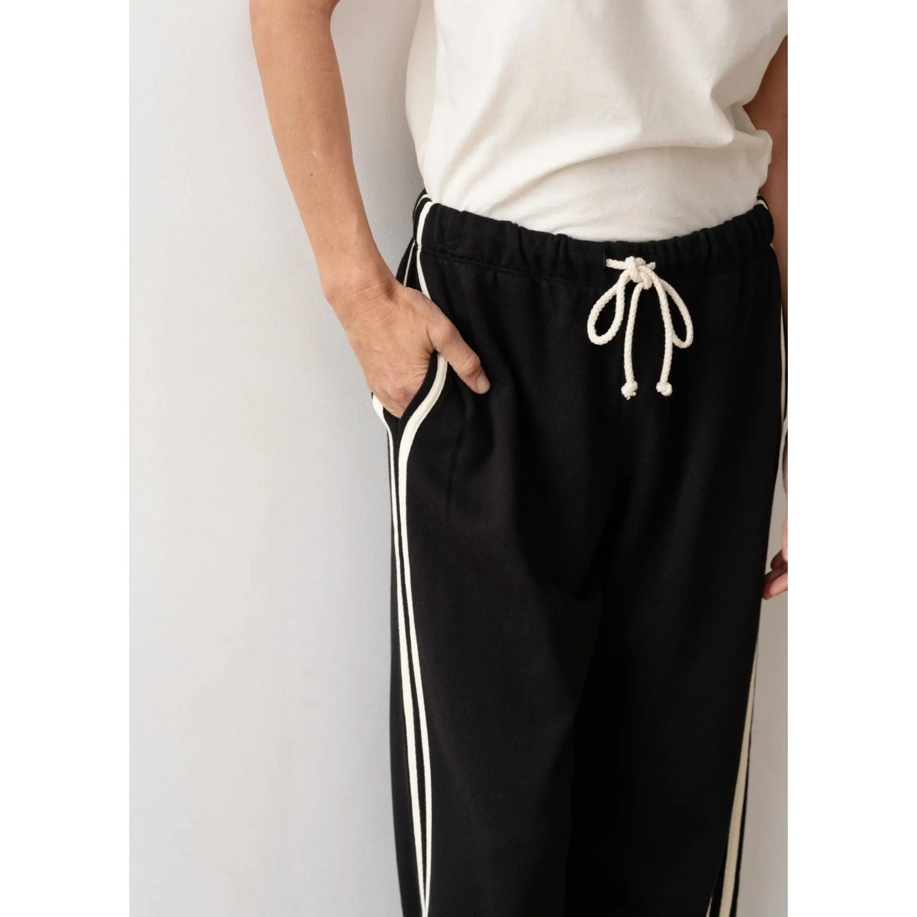 Eco-Terry Stripe Crop Pant