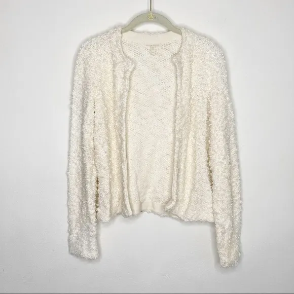 Eileen Fisher ivory popcorn cardigan