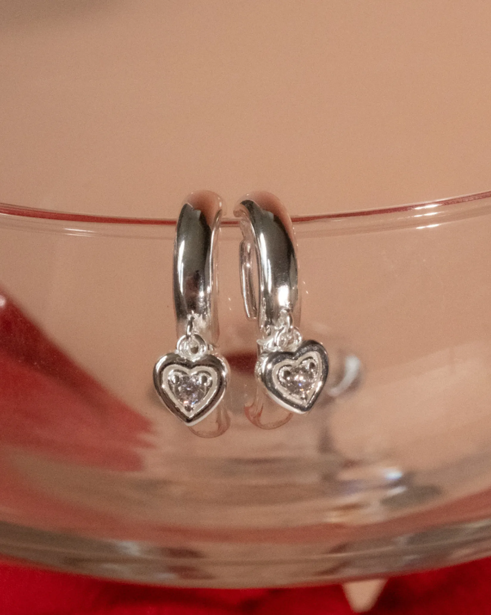 Ella Bold Heart Hoops - Sterling Silver