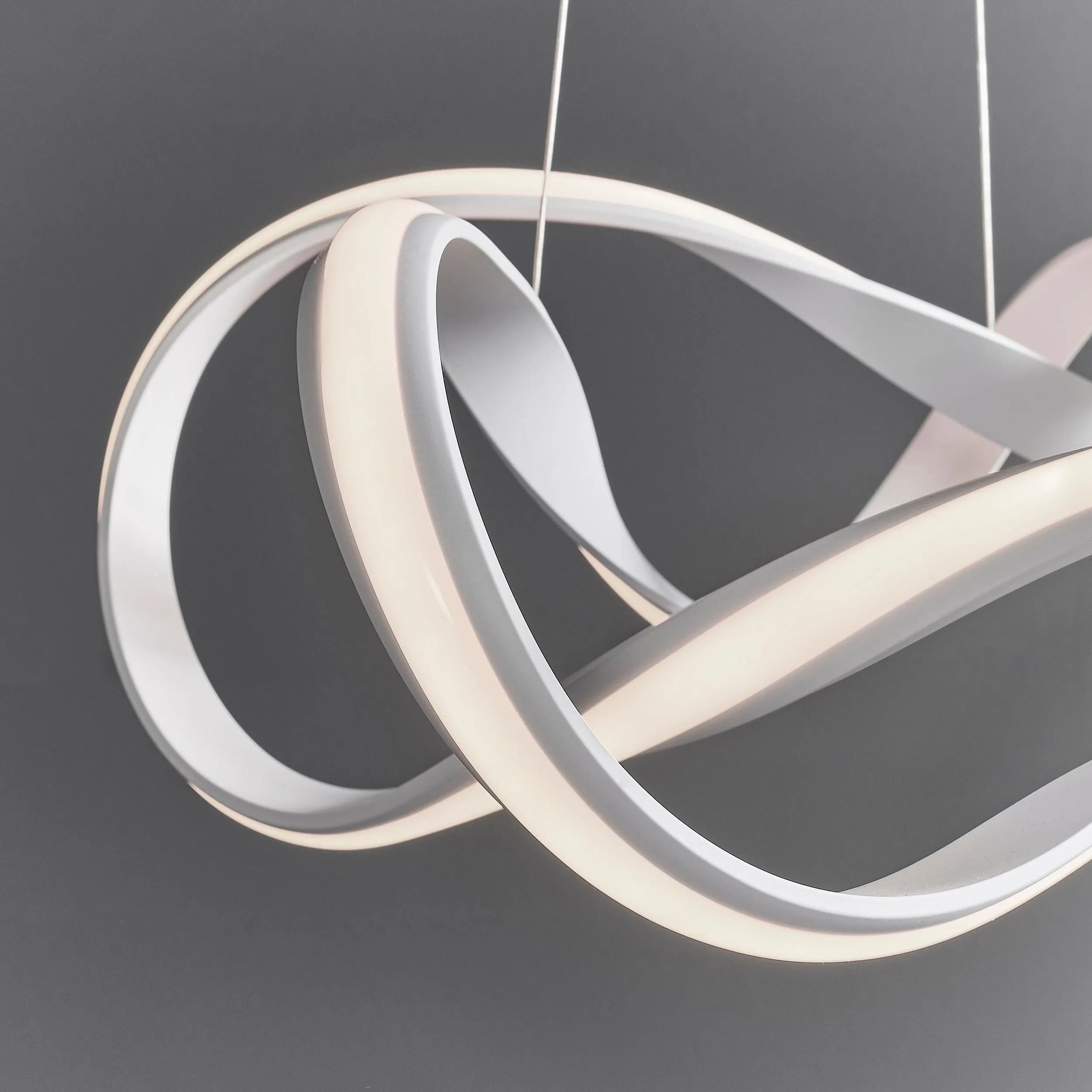 Endon 81893 Synergy 1lt Pendant Textured white paint & white silicone 41W LED tape module (SMD 2835) Warm White