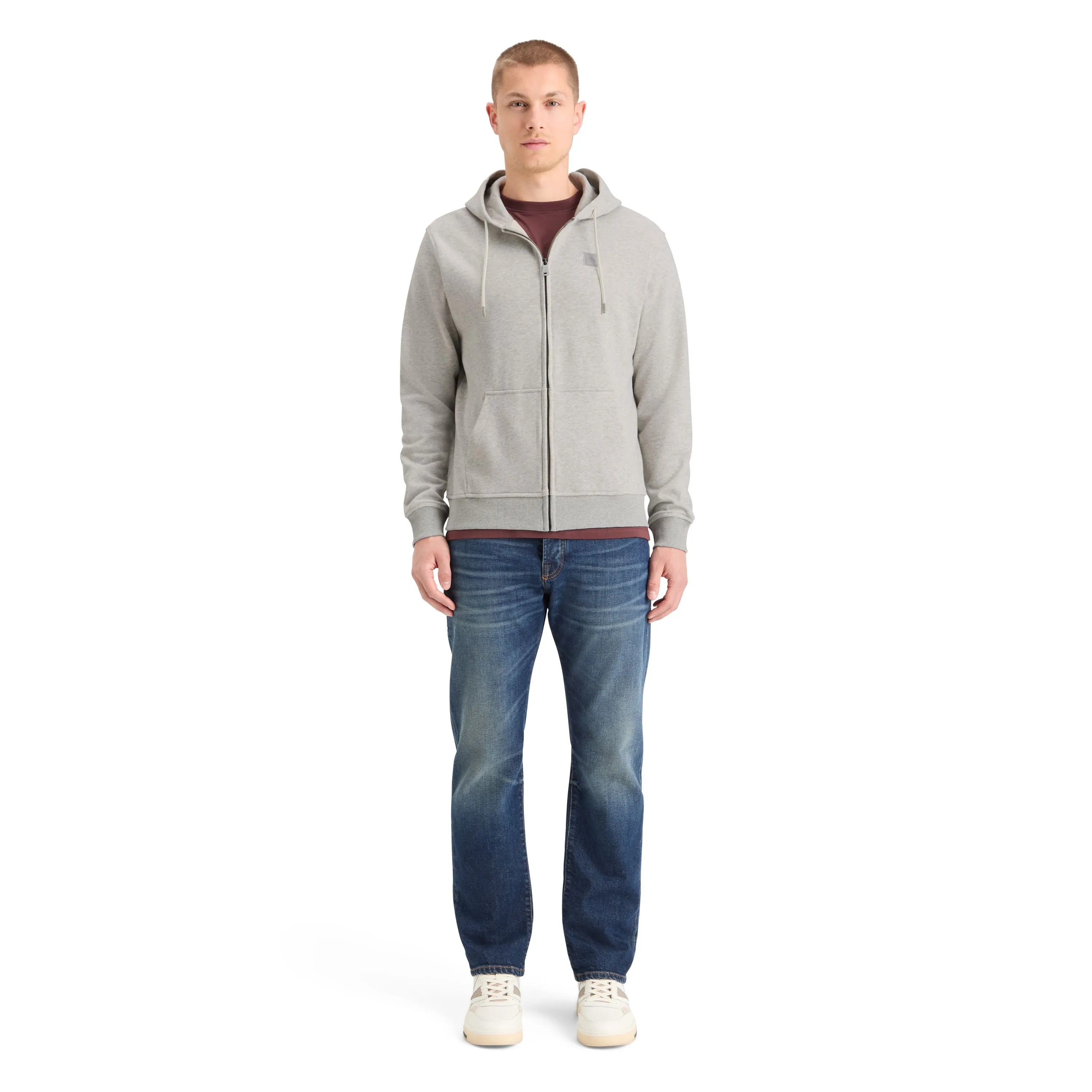 ESSENTIAL LOGO BADGE ZIP THROUGH HOODIE