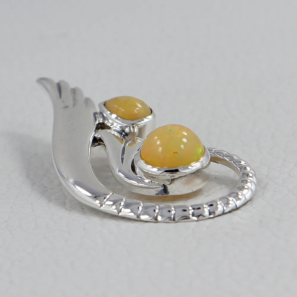 Ethiopian Opal Silver Designer Pendant