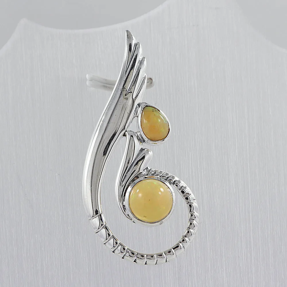 Ethiopian Opal Silver Designer Pendant